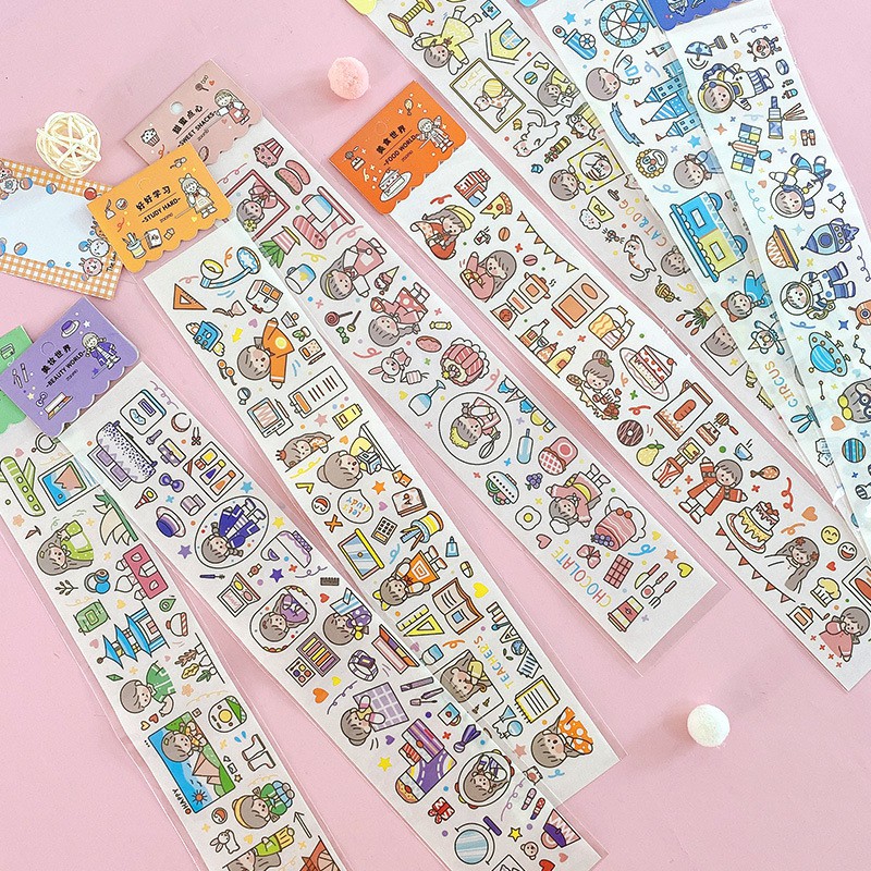 Sticker dài siêu đáng yêu phong cách Hàn Quốc S16 Taro Stationery