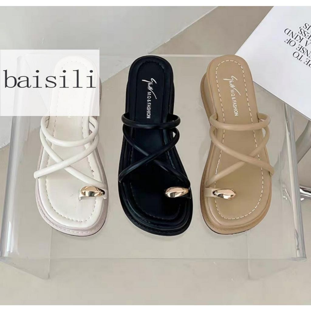 DÉP XUỒNG BASILI - DÉP ĐẾ BẰNG XỎ NGÓN PHONG CÁCH THỜI TRANG QUAI NGANG MẢNH PHỒNG CHÉO HIỆN ĐẠI BD230478