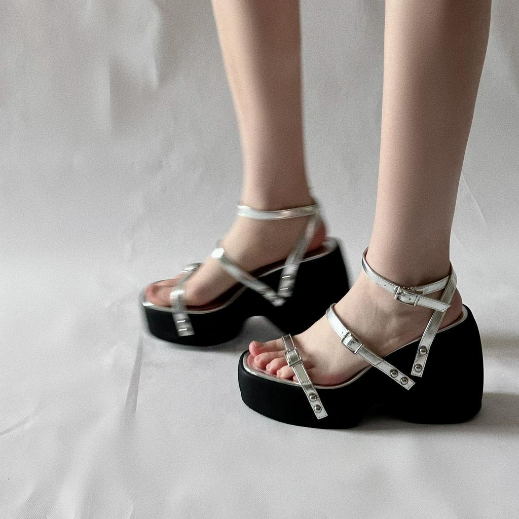 Giày Sandal Đế Xuồng Hở Ngón Quai Chéo Thời Trang Mùa Hè Dành Cho Nữ