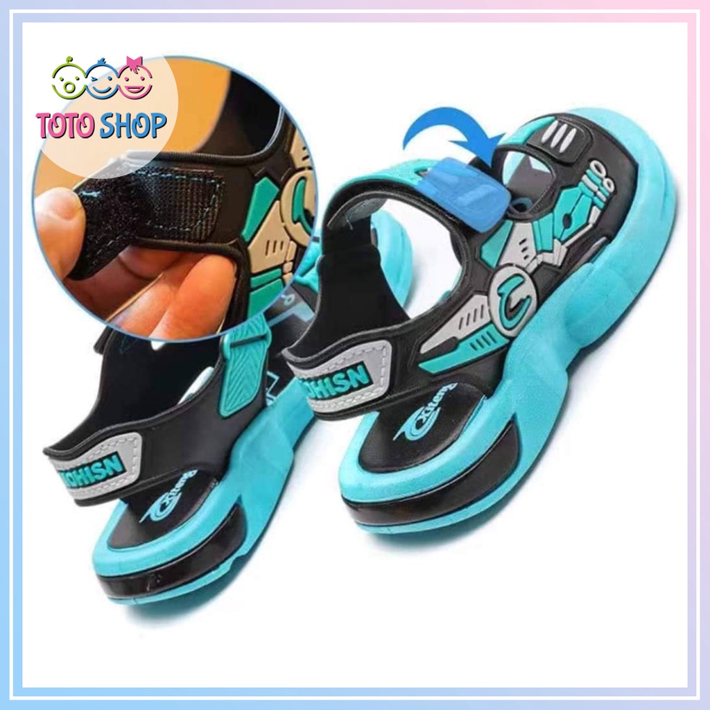 Dép sandal quai hậu hè cho bé trai chất cao su mềm nhẹ êm chân đi học đi chơi