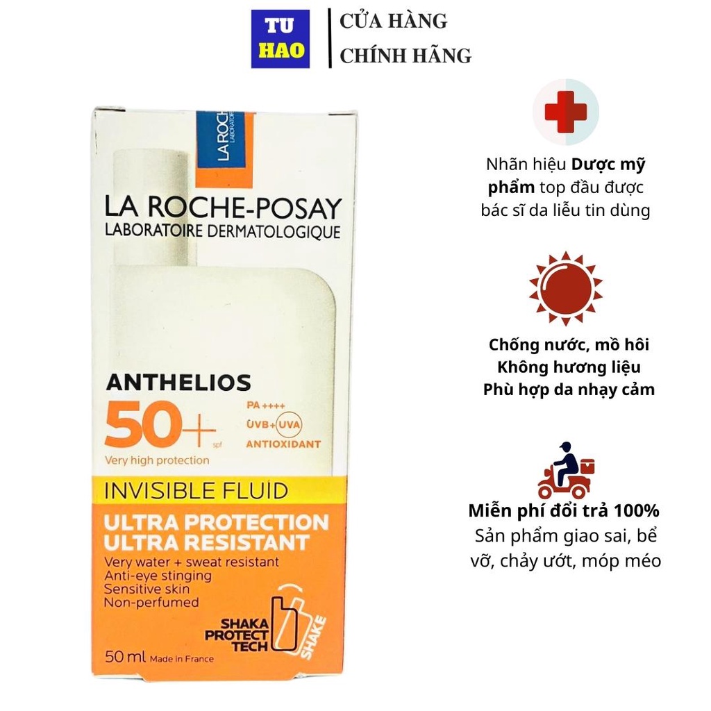 Kem chống nắng không nhờn rít La Roche-Posay Anthelios Shaka Fluid SPF 50+ 50ml