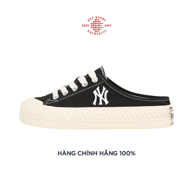 Giày Sneaker Đạp Gót (Sục) Nam Nữ MLB MULE Playball Origin NY Đen (Black) - Dee Store Việt Nam!