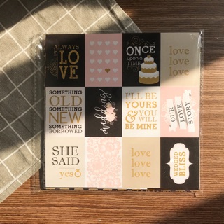 Bộ giấy hoạ tiết True Love trang trí scrapbook link khách