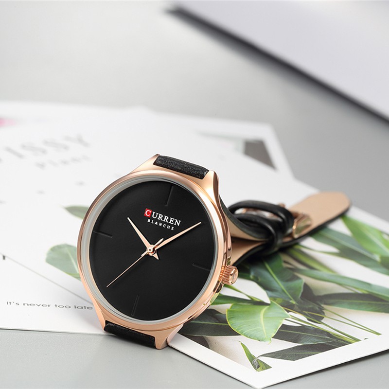 Đồng Hồ Quartz CURREN Dây Da Chống Thấm Nước Bằng Thép Không Gỉ Sang Trọng