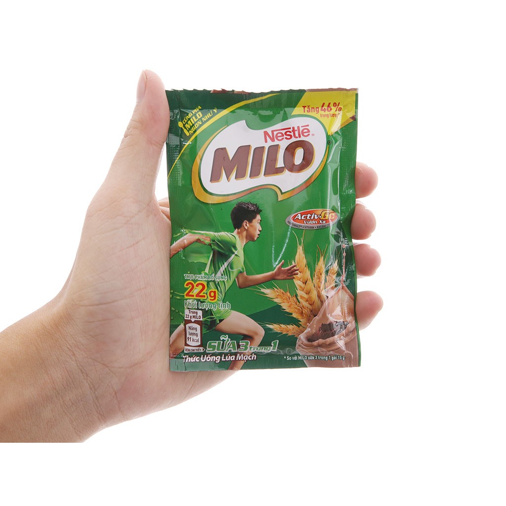 [CHÍNH HÃNG] Thức Uống Lúa Mạch Nestle' Milo Active-Go Túi 15 gói x 22g