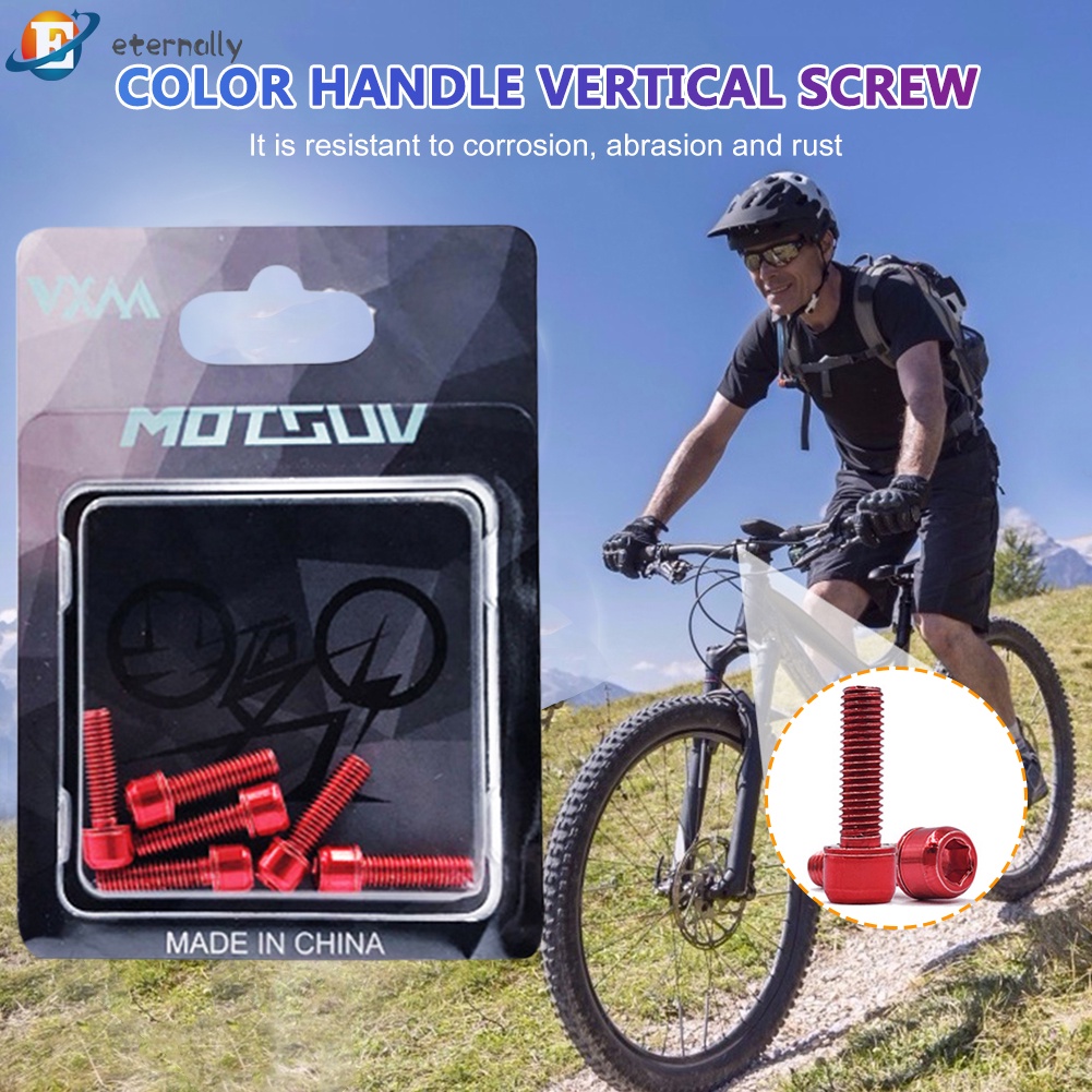 Bộ 6 ốc vít bằng titan M5x18mm kèm vòng đệm cho xe đạp