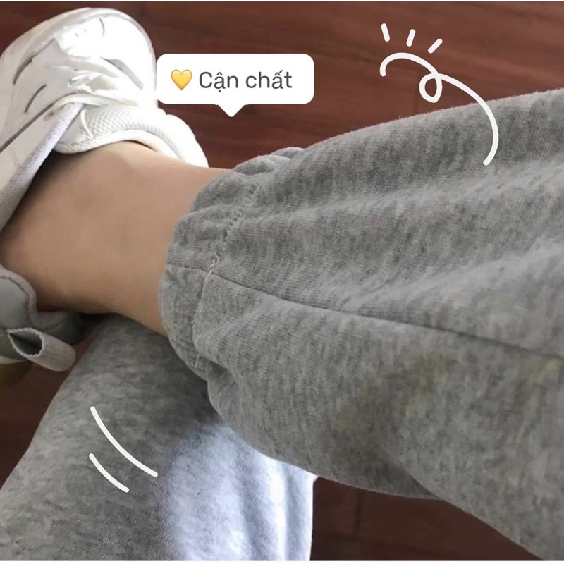 Quần jogger nỉ ❤️Sale ❤️Quần bông nam nữ dáng Unisex form rộng, kiểu dáng Ulzzang bo gấu , jogger dáng rộng 2 màu