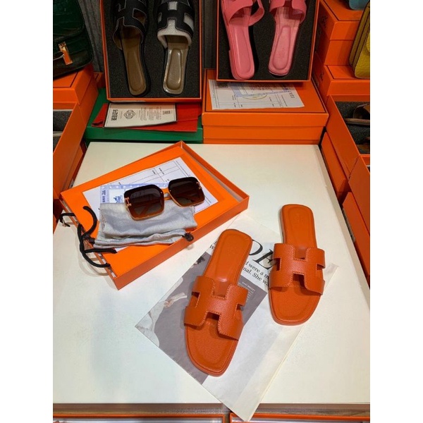 (VIDEO) Dép Nữ Hm Da Sần Chuẩn Loại 1 Fullbox Bill Túi Cao Cấp.