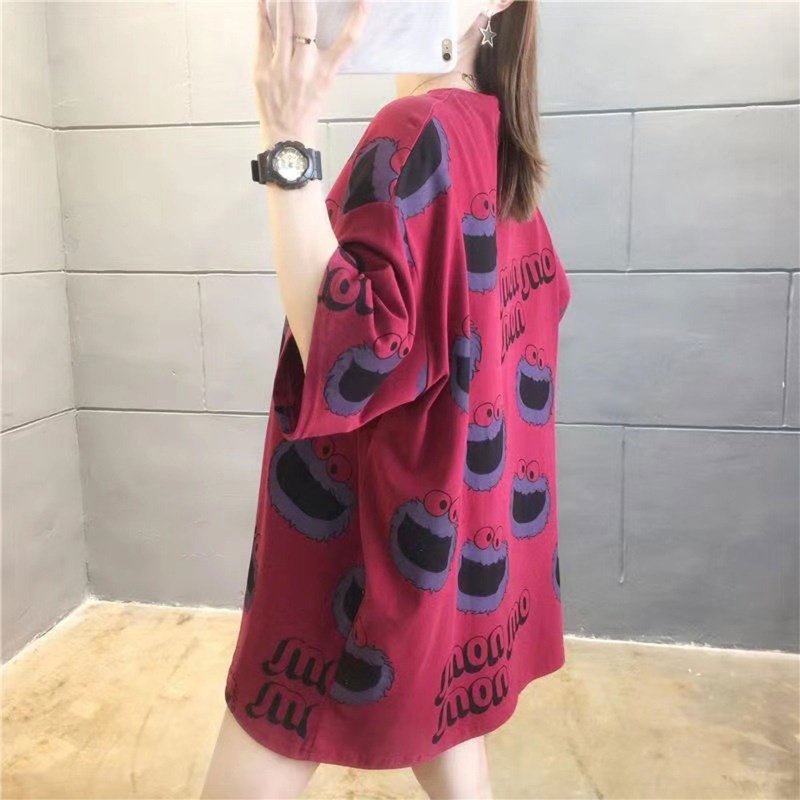 Áo Thun Nữ Tay Ngắn Dáng Rộng In Hình Động Vật Dễ Thương