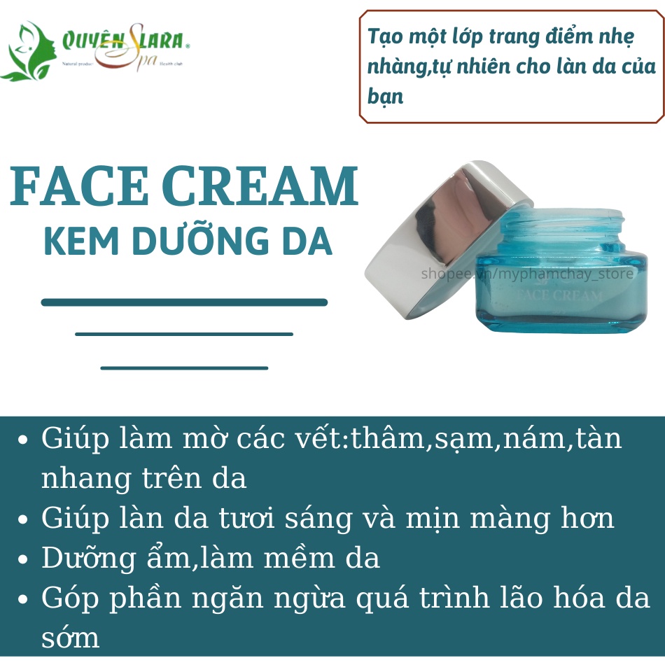 Kem Face Cream Quyên Lara Giúp Dưỡng Da Sáng Hồng, Giúp Mờ Nám, Giảm Thâm, Ngừa Lão Hoá Da Sớm 30g