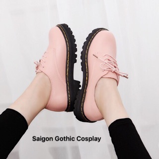Giày boot da cổ thấp oxford cosplay
