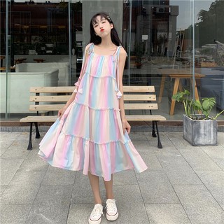 Đầm ulzzang 4 tầng cầu vồng