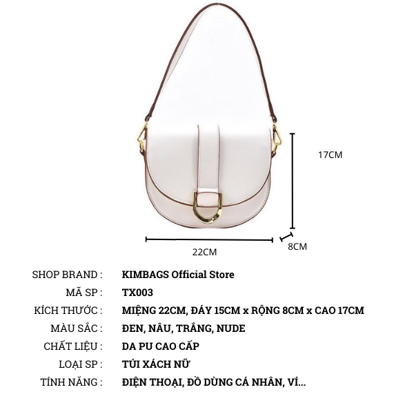 Túi Đeo Chéo Nữ Túi Đeo Vai Dáng Yên Ngựa Basic CNK Hottrend