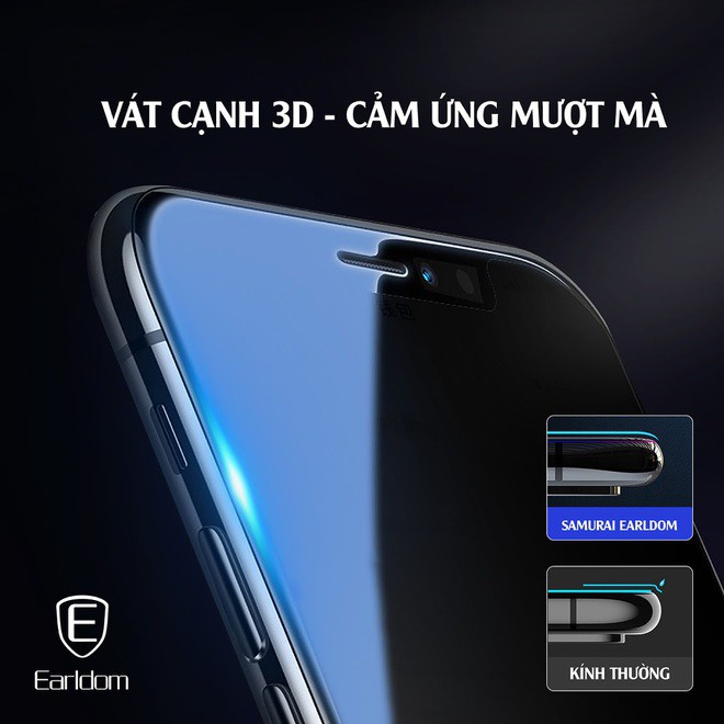 Kính cường lực chống cận samurai earldom SE dùng cho iphone 12 Pro Max, hộp sắt (5 Kính)