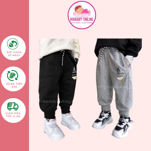 Quần nỉ bông cho bé - quần ống đứng cho bé trai từ 8-28kg Kidbabyonline K094