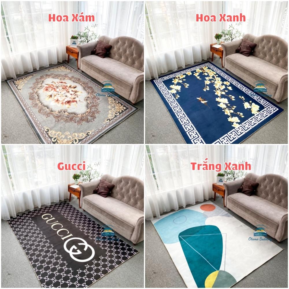 Thảm bali trải sàn phòng khách lót sàn phòng ngủ decor trang trí phòng sofa thảm 2mx3m 5D nỉ lì cao cấp - Otama Bedding