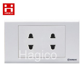 Ổ cắm điện 2 ổ cắm 2 chấu 16A Sino - Vanlock series S18
