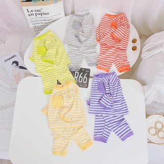 [SALE] Bộ Quần Áo Bé Gái, Bé Trai Vải Thun Lạnh Hoạ Tiết Sọc Ngang Túi Ngực,Bộ Dài Tay Cho Bé Mặc Nhà Thu Đông MKMTD2135