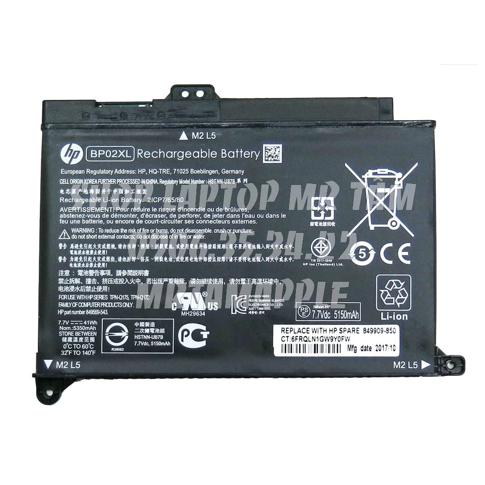 Pin Laptop HP 15-AU000 (BP02XL) (ZIN) - 4 CELL - Pavilion 15-au000, 15-aw000