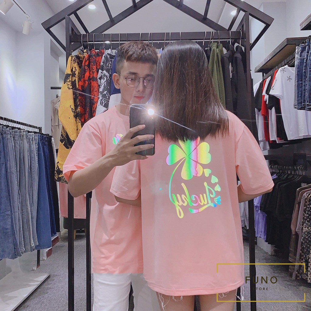 Áo Thun Phản Quang CỎ BỐN LÁ Áo Thun Form Rộng Tay Lỡ A004 Nam Nữ Phản Quang Mát , Mịn | BigBuy360 - bigbuy360.vn