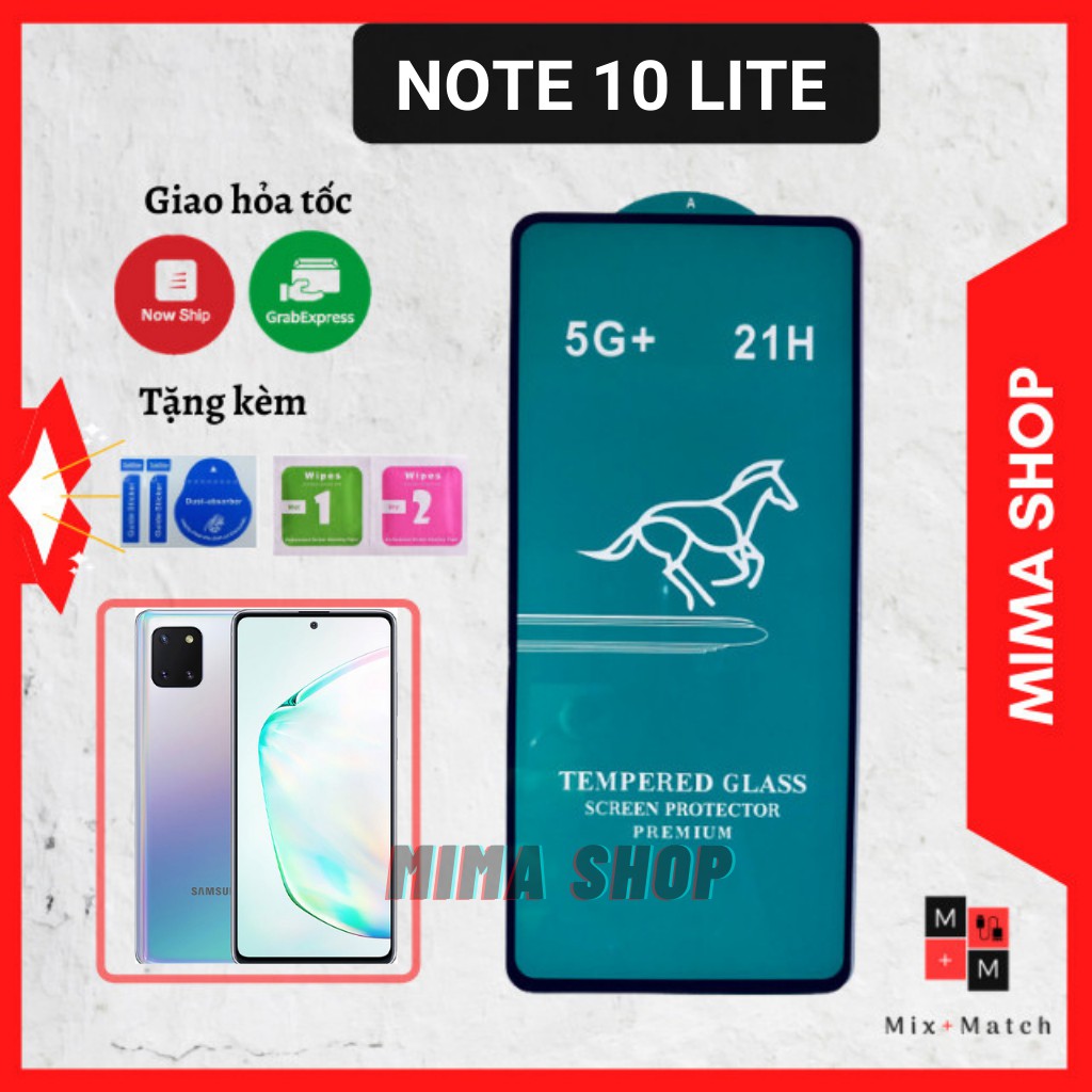 Kính Cường Lực Samsung Note 10 Lite - Siêu Mượt-Full màn cao cấp- Cảm ứng siêu nhạy-Không bám vân tay - Bảo hành 1 đổi 1