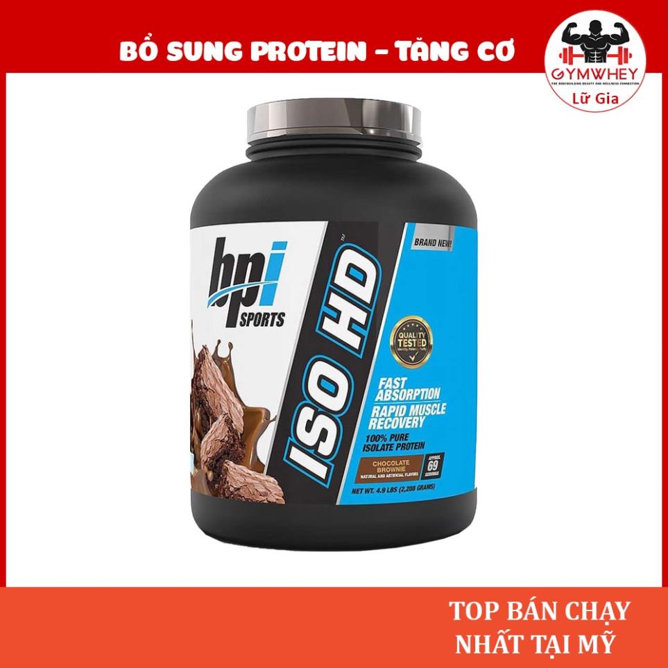 BPI Sports Iso HD Whey Iso HD Sữa Tăng Cơ Bắp 100% Pure Whey Isolate Protein 5 Lbs (2.34Kg) - USA