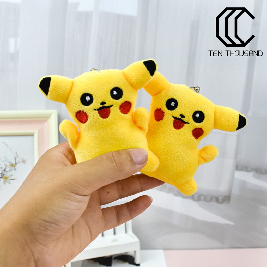 ✧Móc Khóa Hình Pikachu Nhồi Bông Màu Vàng Dễ Thương