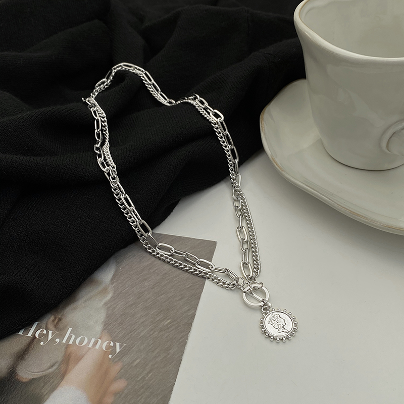 vòng cổ Mặt Đồng Xu Đôi Thời Trang