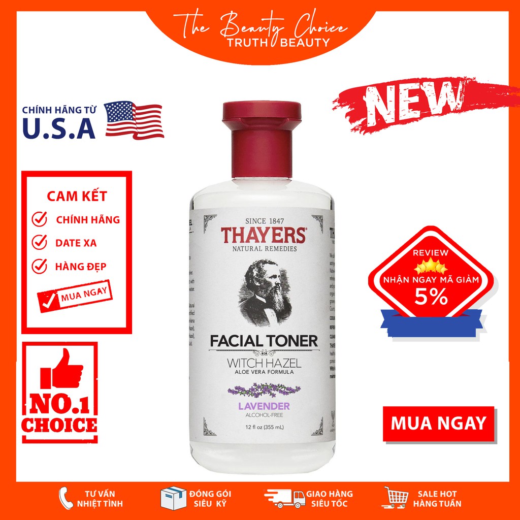 Nước cân bằng Thayers Facial Toner Witch Hazel – Lavender (355mL)