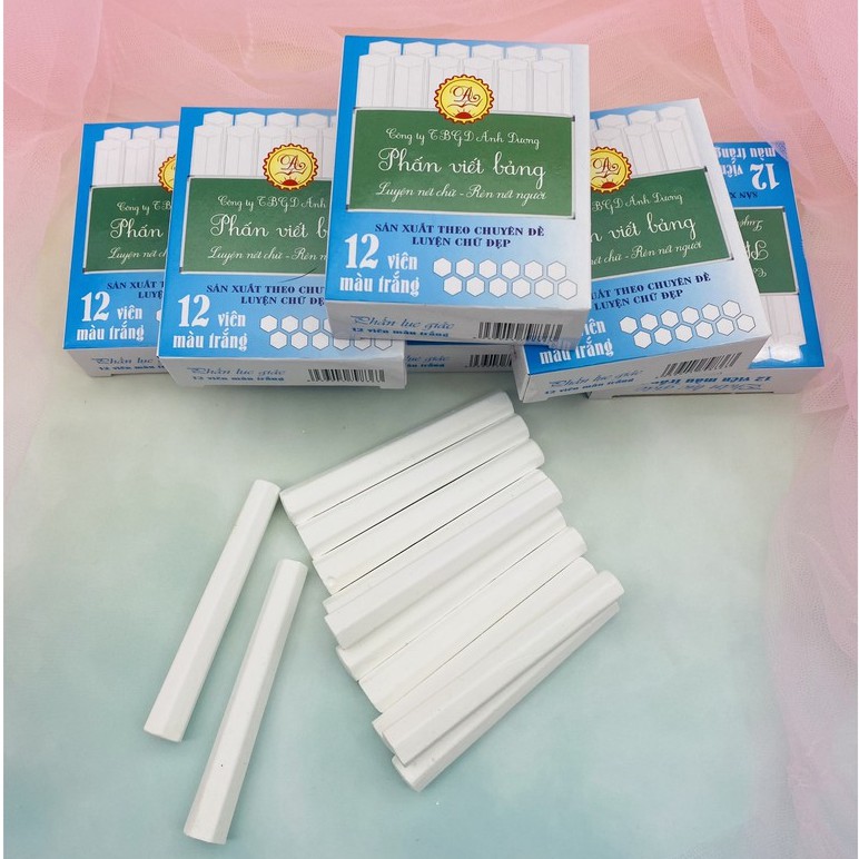 Phấn trắng viết bảng thanh đậm I Phấn lục giác Ánh Dương