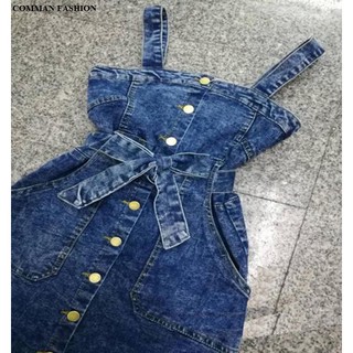 CAO CẤP Yếm Jean Nữ Thắt Dây Eo 4010