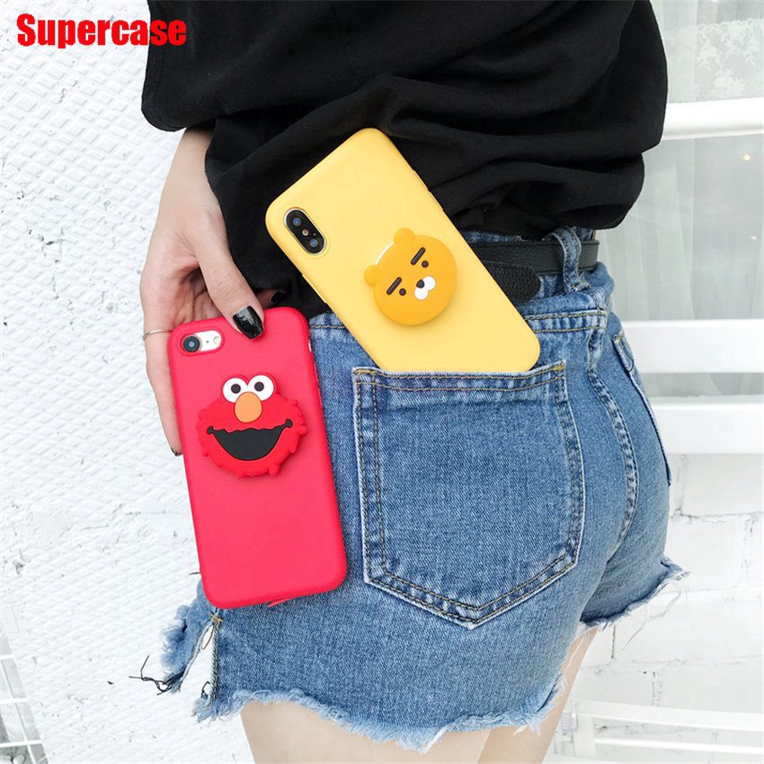 Ốp Lưng Có Giá Đỡ In Hình Nhân Vật Hoạt Hình Sesame Street Cho Realme 7 Pro X7 V5 C17 C15 C12 C11 Oppo F17 Pro A53 2020