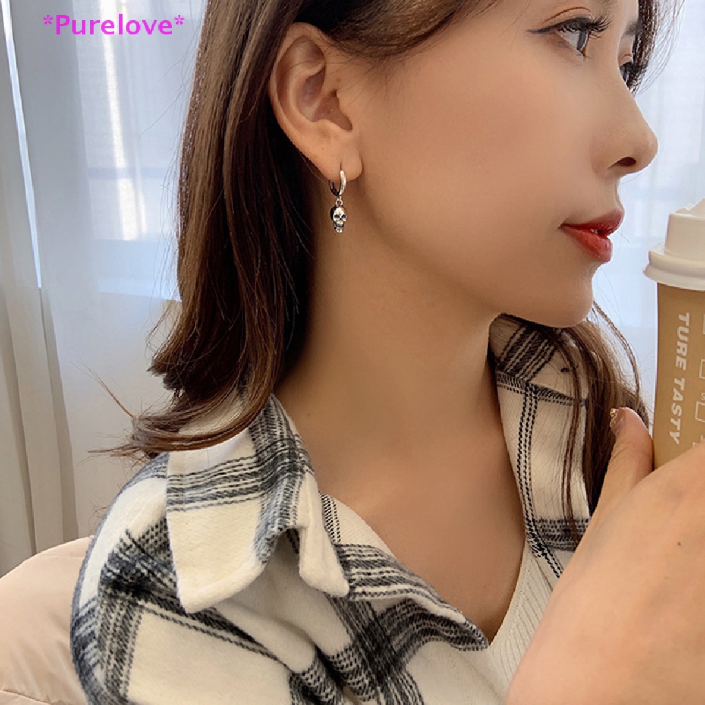 Khuyên Tai Mạ Bạc 925 Hình Đầu Lâu Sáng Tạo Quyến Rũ Dành Cho Nữ Mới