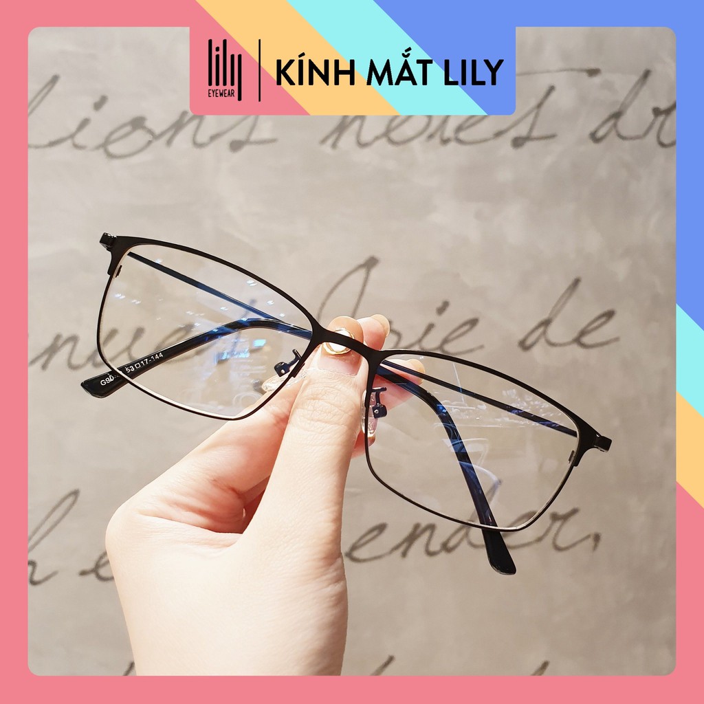 Gọng Kính Cận Kim Loại Mảnh Mắt Vuông Nam Nữ 9042 Gọng Kính Mắt Lilyeyewear