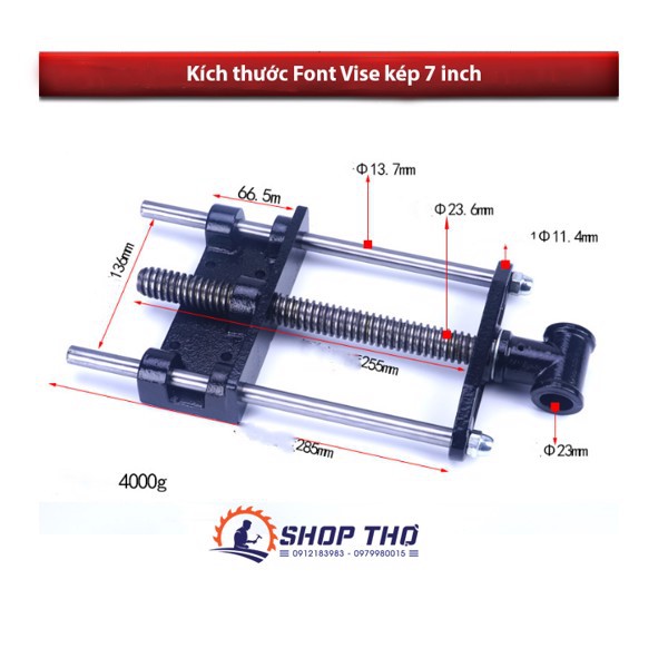 Front vise kép cỡ 7 chất lượng tốt chuyên làm bàn workbench.