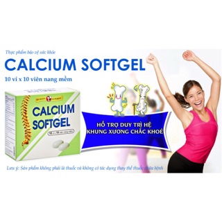 Hỗ trợ phòng bệnh loãng xương - thực phẩm chức năng CALCIUM SOFTGEL Hộp 100 viên nang mềm