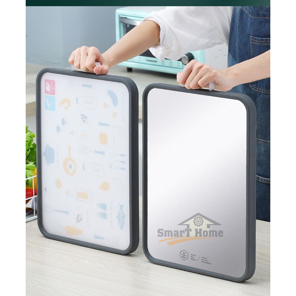 Thớt Inox 304 Kháng Khuẩn Masuto - Thớt Kháng Khuẩn 2 Mặt Chất Liệu Cao Cấp , An Toàn , Chống Nấm Mốc , Rã Đông Nhanh