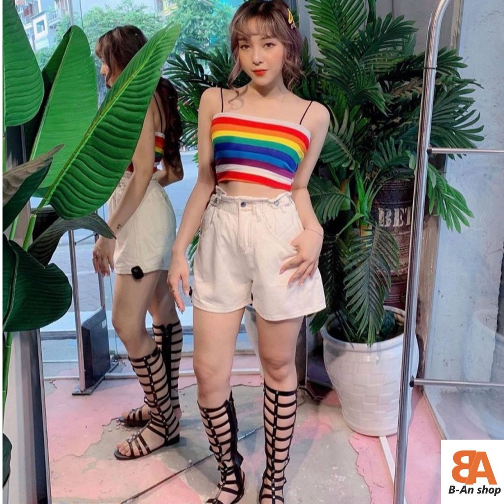 [Mã FAMAYWA giảm 10K đơn 50K] [VIDEO] Áo 2 dây bún croptop 7 màu