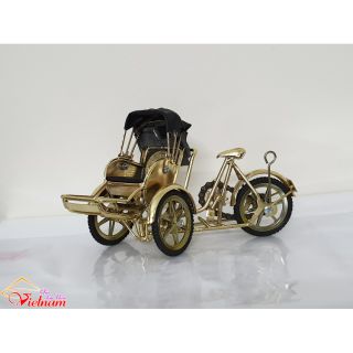 Xích lô lưu niệm - Màu mạ vàng - bạc (23cm x 15cm x 9cm)