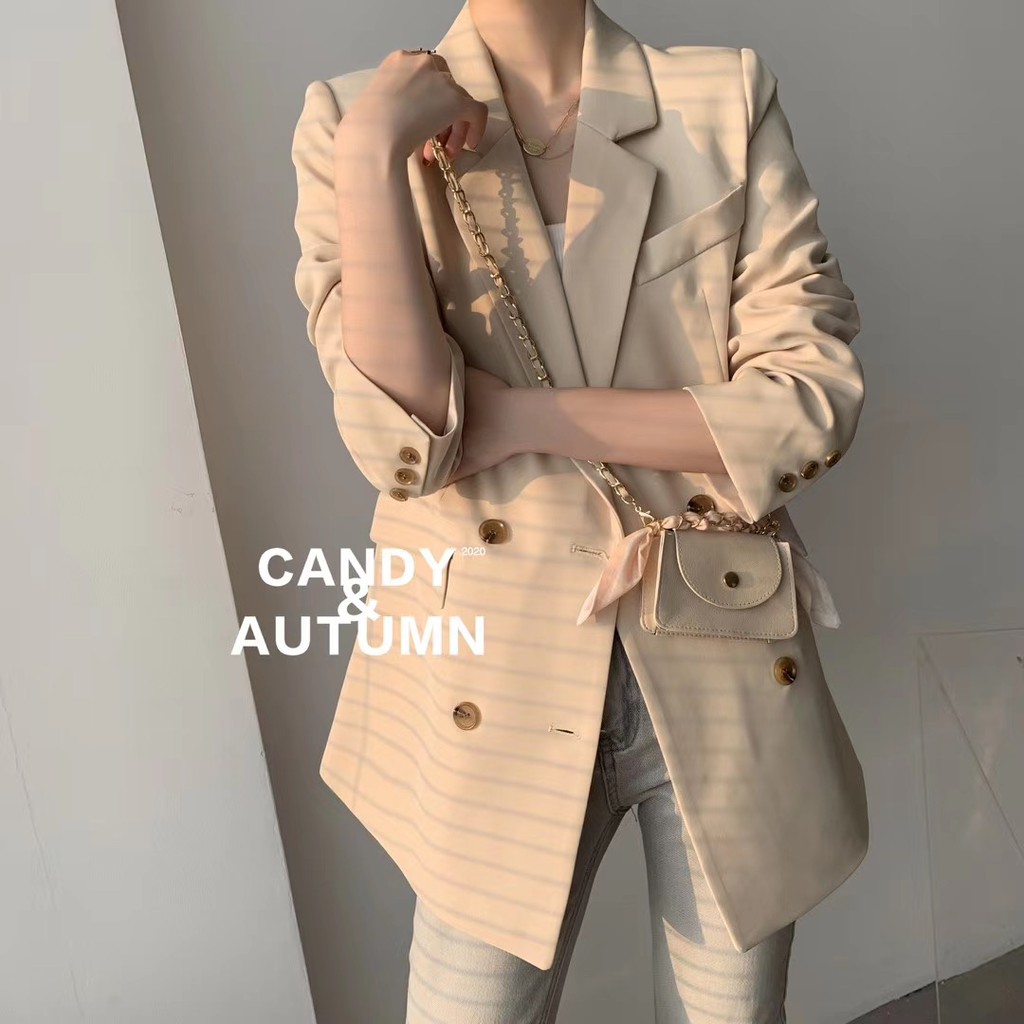 (Hàng Đẹp)Ảnh thật 6 hình cuối-HC405. Áo blazer thu đông kèm túi xích cá tính | BigBuy360 - bigbuy360.vn