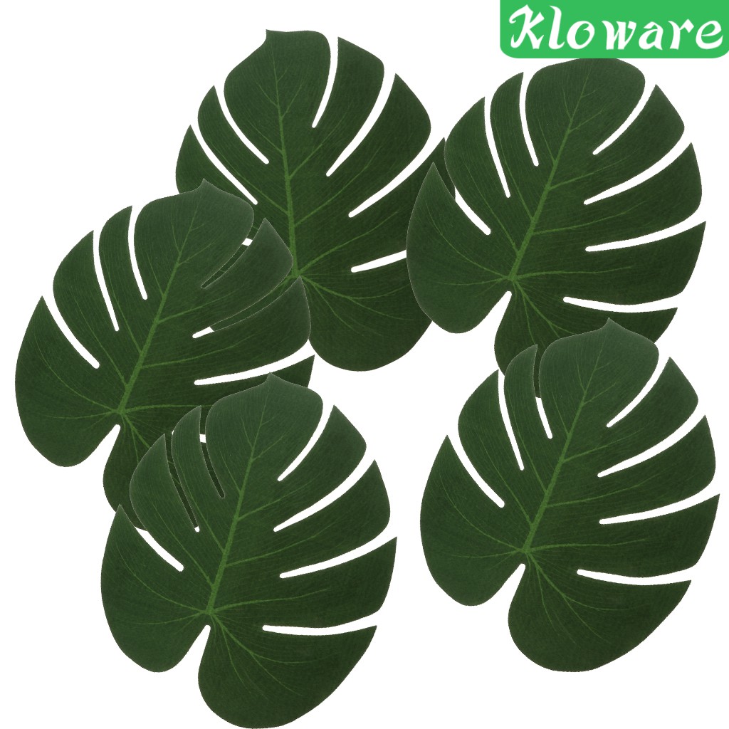 [Kloware] Set 5 Tấm Lót Bàn Ăn Cỡ Lớn Hình Lá Cọ Nhân Tạo