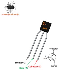 2N5551 NPN Transistor 0.3A 150V TO-92 chính hãng chân đồng (Túi 10c)