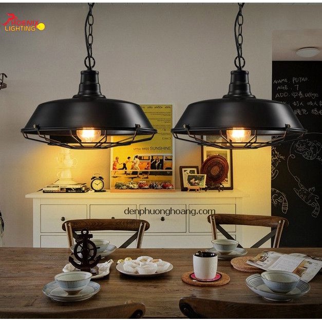 Đèn thả chao lồng sắt kiểu dáng vintage cực đẹp D360