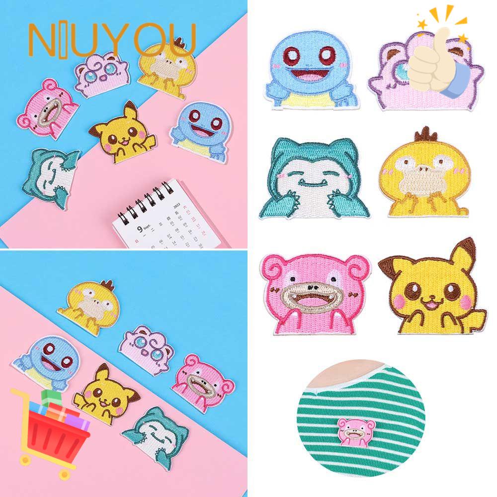 Miếng dán ủi quần áo/ túi xách thêu nhân vật hoạt hình Pokemon Go DIY độc đáo