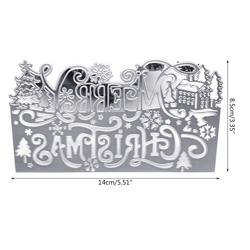 Khuôn Cắt Giấy Làm Từ Kim Loại Hình Cây Thông Giáng Sinh Trang Trí Scrapbook