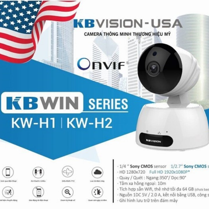 [Giá Hủy Diệt] Camera IP Wifi 2MP KBVISION KBWIN KW-H2 + Tặng kèm thẻ nhớ tùy chọn