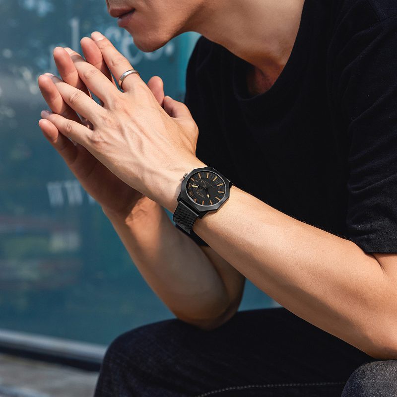 Đồng hồ nam Julius Homme Hàn Quốc JAH-126 dây thép có lịch