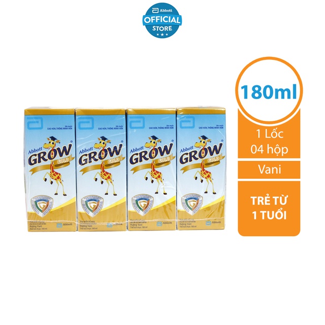 Lốc 4 hộp Sữa nước Abbott Grow Gold 180ml/hộp