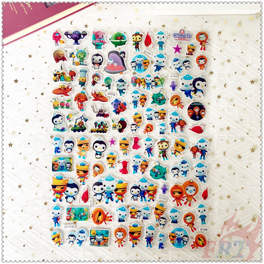 ❀ Miếng Dán Phần Thưởng Tự Làm The Octonauts Q-1 ❀ 1 Miếng Dán Bong Bóng 3D Bằng PVC Chống Nước