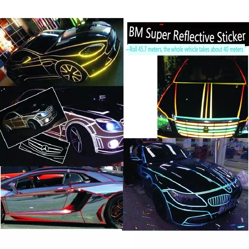 Miếng Dán Viền Bánh Xe Phản Quang 17 18 19 inch Bằng Thép Trang Trí Xe Hơi / Xe Máy